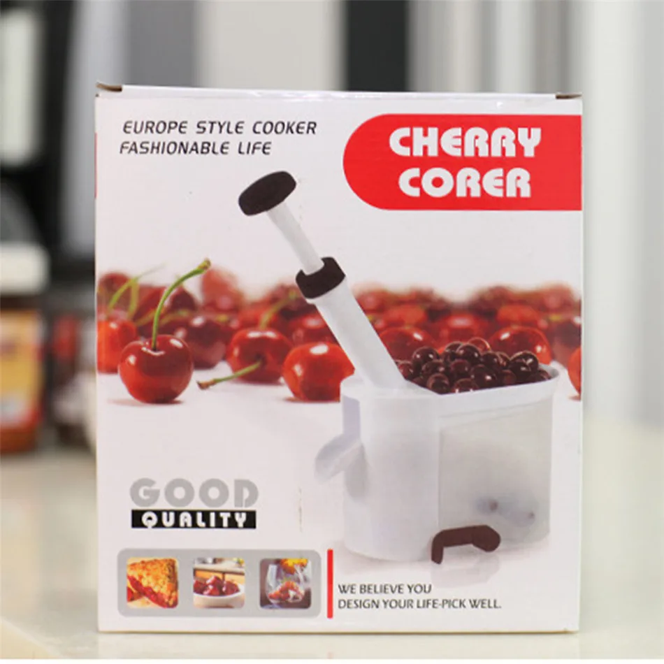 VOGVIGO Cherry фрукты приспособление для удаления косточек Cherry Pitter выбора с Пластик контейнер Новинка простой кухонный инструмент Аксессуары