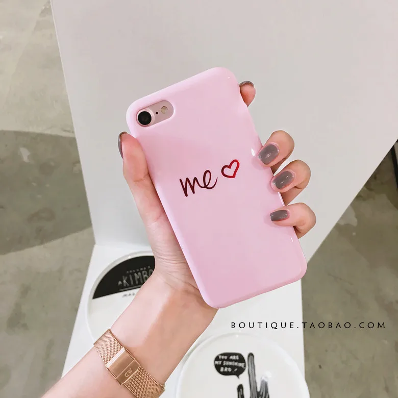 Lovely Heart Painted Phone Case For iphone 6 7 8 Fashion Couples Back Soft TPU Cover Cases 6s Plus |