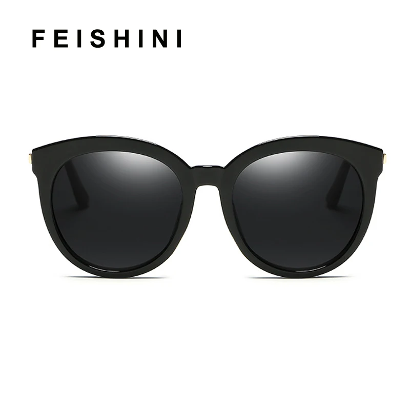 

Солнцезащитные очки FEISHINI поляризационные женские, модные корейские зеркальные солнечные, в белой оправе, с защитой от ультрафиолета, для во...