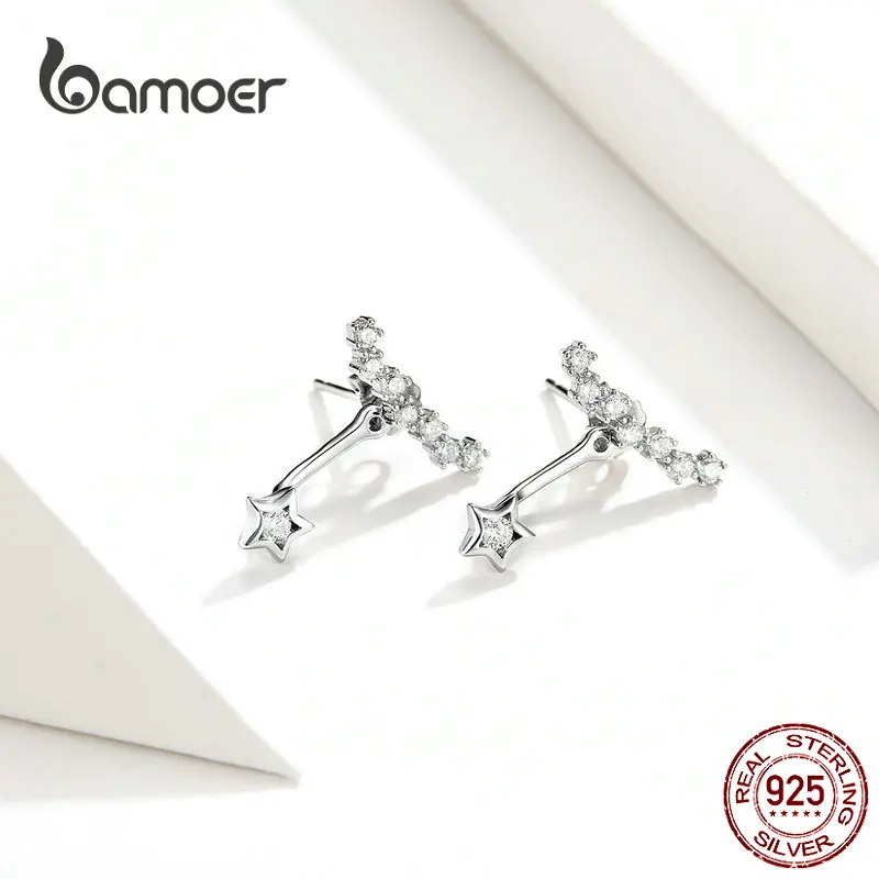 Женские серьги из серебра 925 пробы с фианитом|Серьги-гвоздики| |