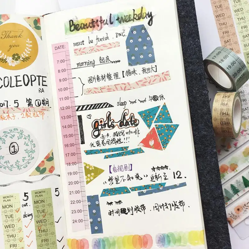 Креативные наклейки на день недели декоративные бумажные и ноутбук Канцелярские