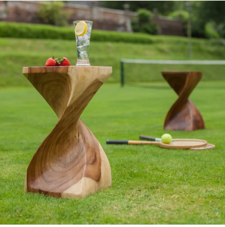 Креативный стул из твердой древесины квадратный изогнутый деревянный |