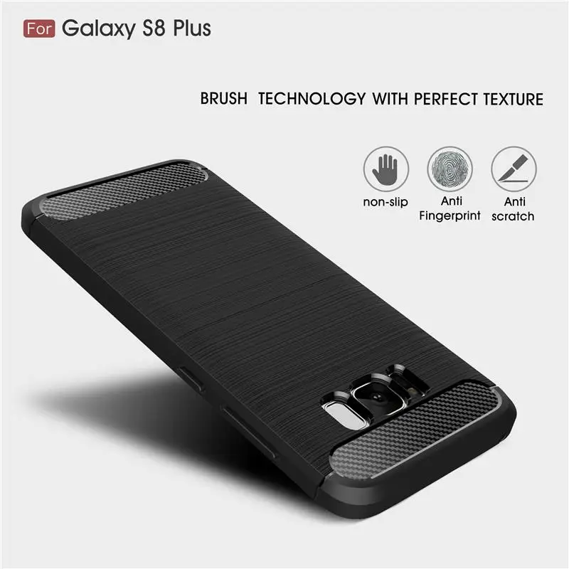 Углеродное волокно чехол мягкий TPU для Samsung Galaxy S8 плюс J720 J7 J520 J5 A320 A3 A520 A5 A720 A7 C9000 C9