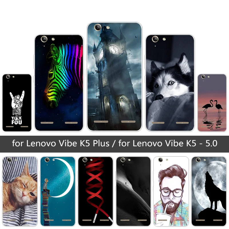 Для Lenovo Vibe K5 Plus Lemon 3 A6020 прозрачные чехлы для телефонов с концом волка Мягкий