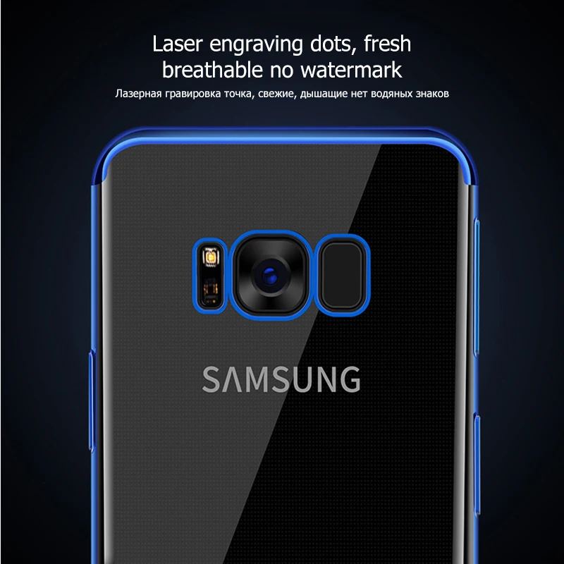 Силиконовый покрытый мягкий чехол TPU для Samsung Galaxy S9 S8 Plus S7 S6 Edge A5 A7 A3 Note 8 A6 2018 блестящая тонкая прозрачная обложка.