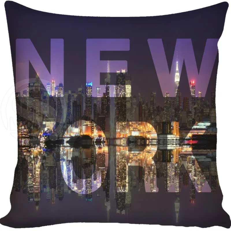 

Custom new york city Style throw Pillowcase soft square zipper Pillow Cover 20x20cm,35x35cm(one side)