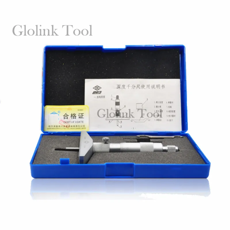 

0-100mm Depth Micrometer 100mm 0.01mm Depth Micrometer Gauge With 4 Rods Measurement Caliper Tool