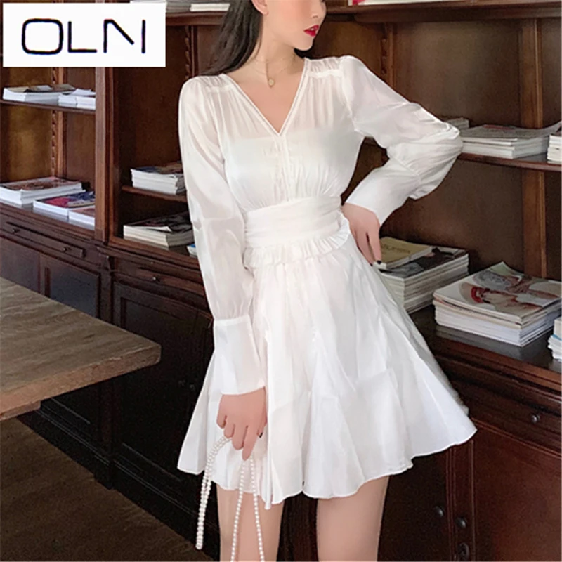 Vestidos корейское платье oln летнее французское ретро новое темпераментное