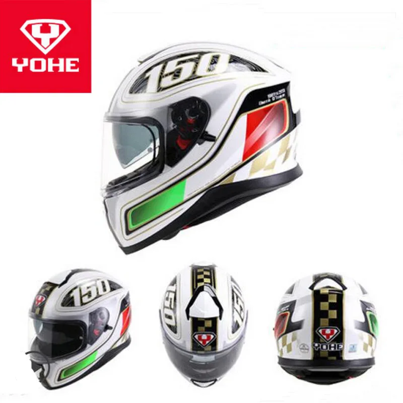 2017 новые зимние мотоциклетные шлемы YOHE с полным лицевым покрытием двойные линзы