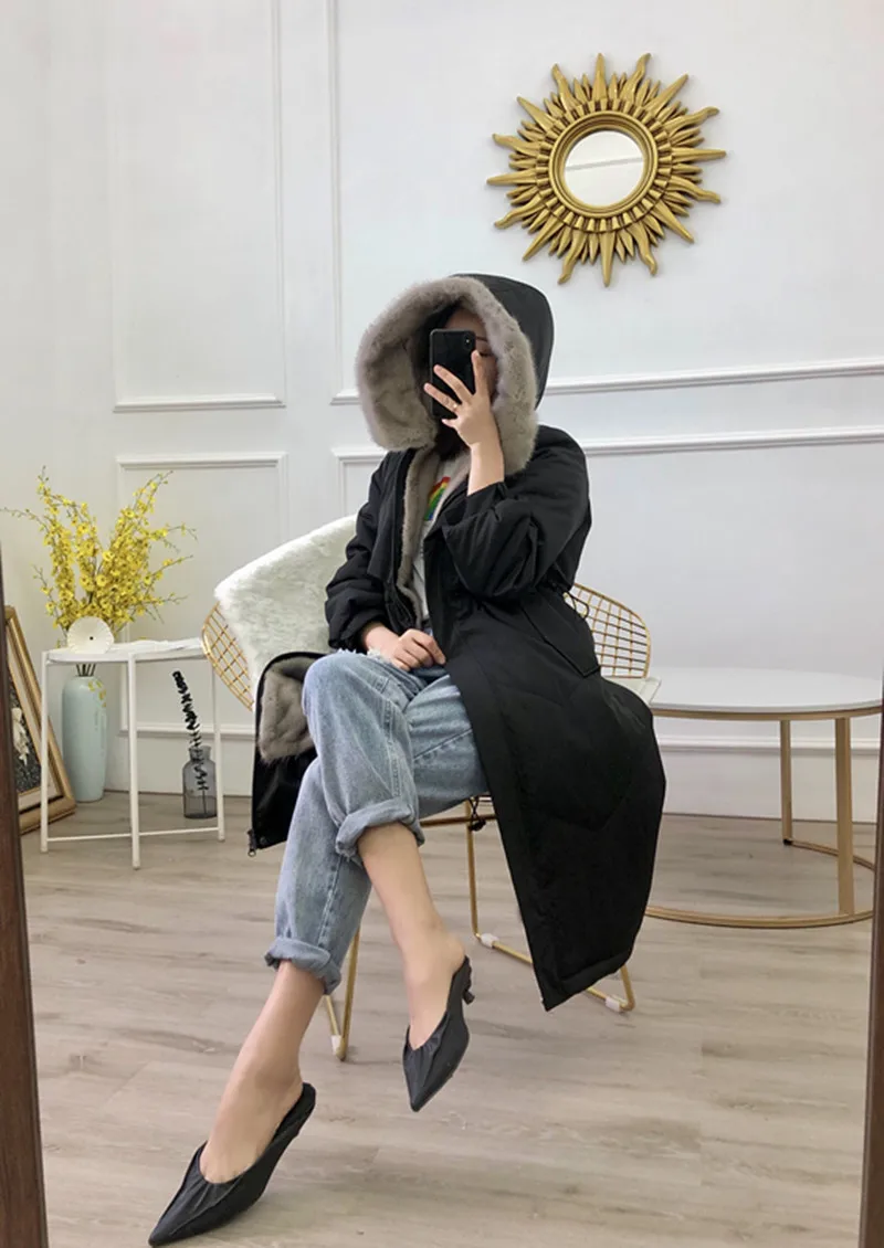 OFTBUY 2019 парка пальто с натуральным мехом зимняя куртка для женщин натуральный мех
