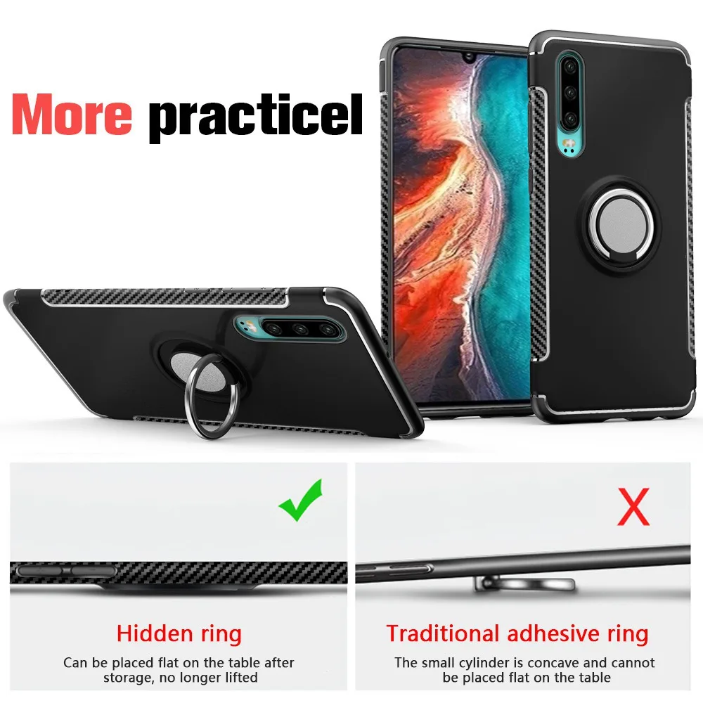 Роскошный чехол с 3D кольцом для Huawei P30 Pro Mate 20 Lite P20 Nova 4 3i 3 Honor 10 8X Max Capa |