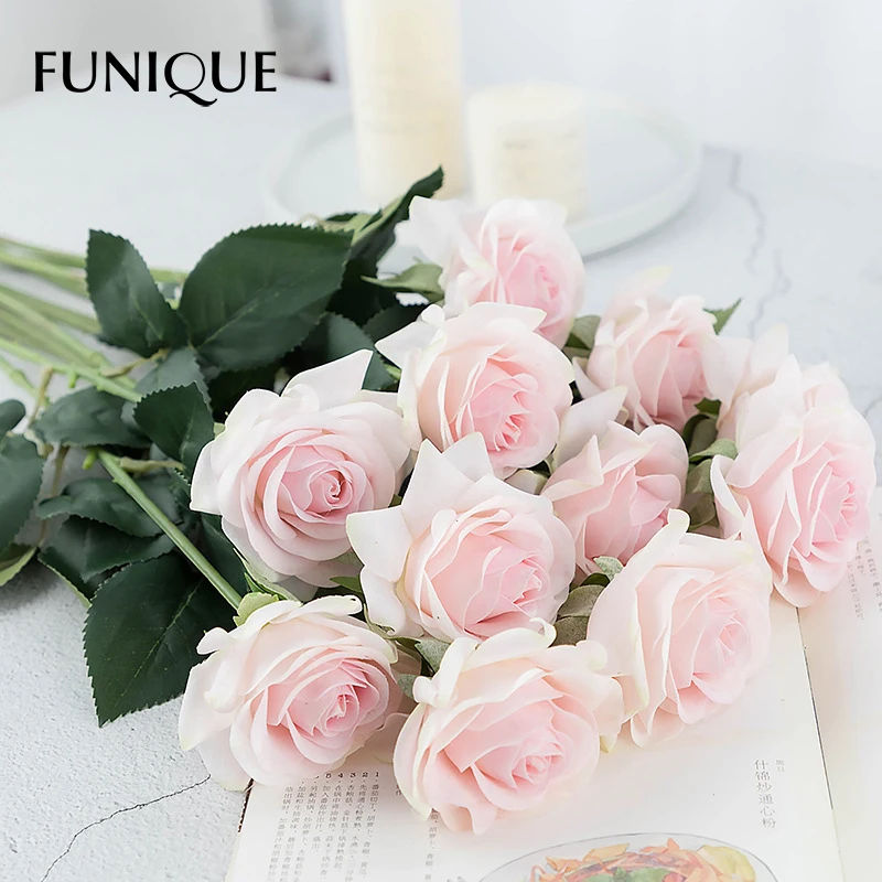 FUNIQUE 1 шт. Искусственные цветы свежая роза Свадебные украшения настоящий домашний