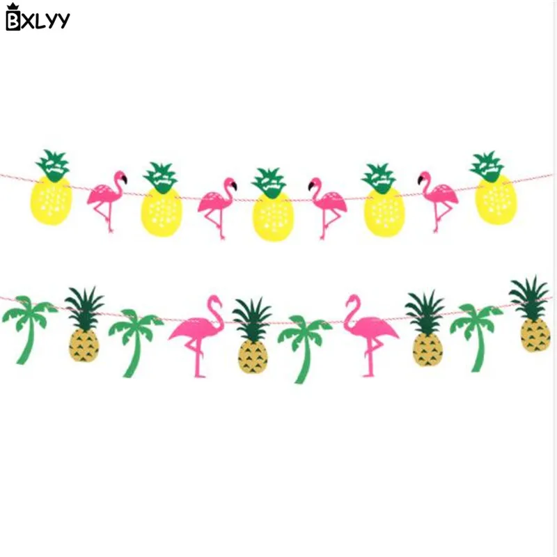 BXLYY Hot Flamingo Party Decoration Happy Birthday Banner Pull Flag Wreath Hawaiian Supplies New Year Home Decoration.7z | Дом и сад