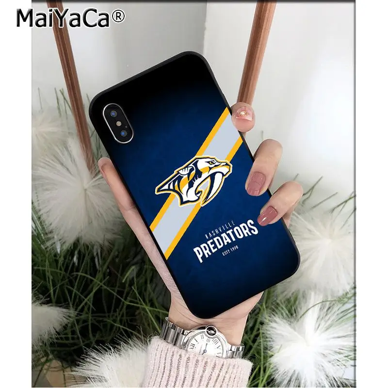 A3 MaiYaCa Nashville Predators ТПУ Мягкие аксессуары для телефонов чехол для телефона для iPhone 5 5Sx 6 7 7plus 8 8Plus X XS MAX XR - Цвет: A3