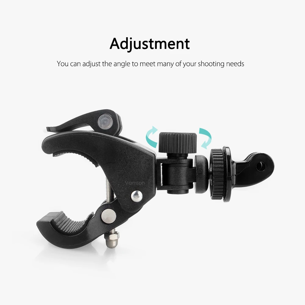 Vamson для GoPro Hero 7 6 5 4 Черные Аксессуары для велосипеда, велосипеда, мотоцикла, зажим для DJI OSMO Action для xiaomi yi-VP506