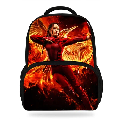 N14E3344 14 дюймов крутой фильм принт рюкзак Голодные игры Mockingjay сумка для детей Мальчики Девочки Студенты повседневные сумки для детей - Цвет: N14E3344