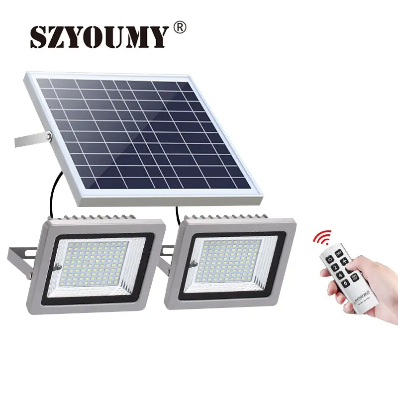 SZYOUMY наружные солнечные светодиодные прожекторы 36/63/80/100 светодиодов с двойной