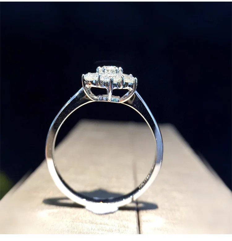 Natural Diamond 18K Gold Pure Gold Ring Beautiful Gemstone Ring Good Upscale Trendy Classic Party Fine Jewelry Hot Sell New