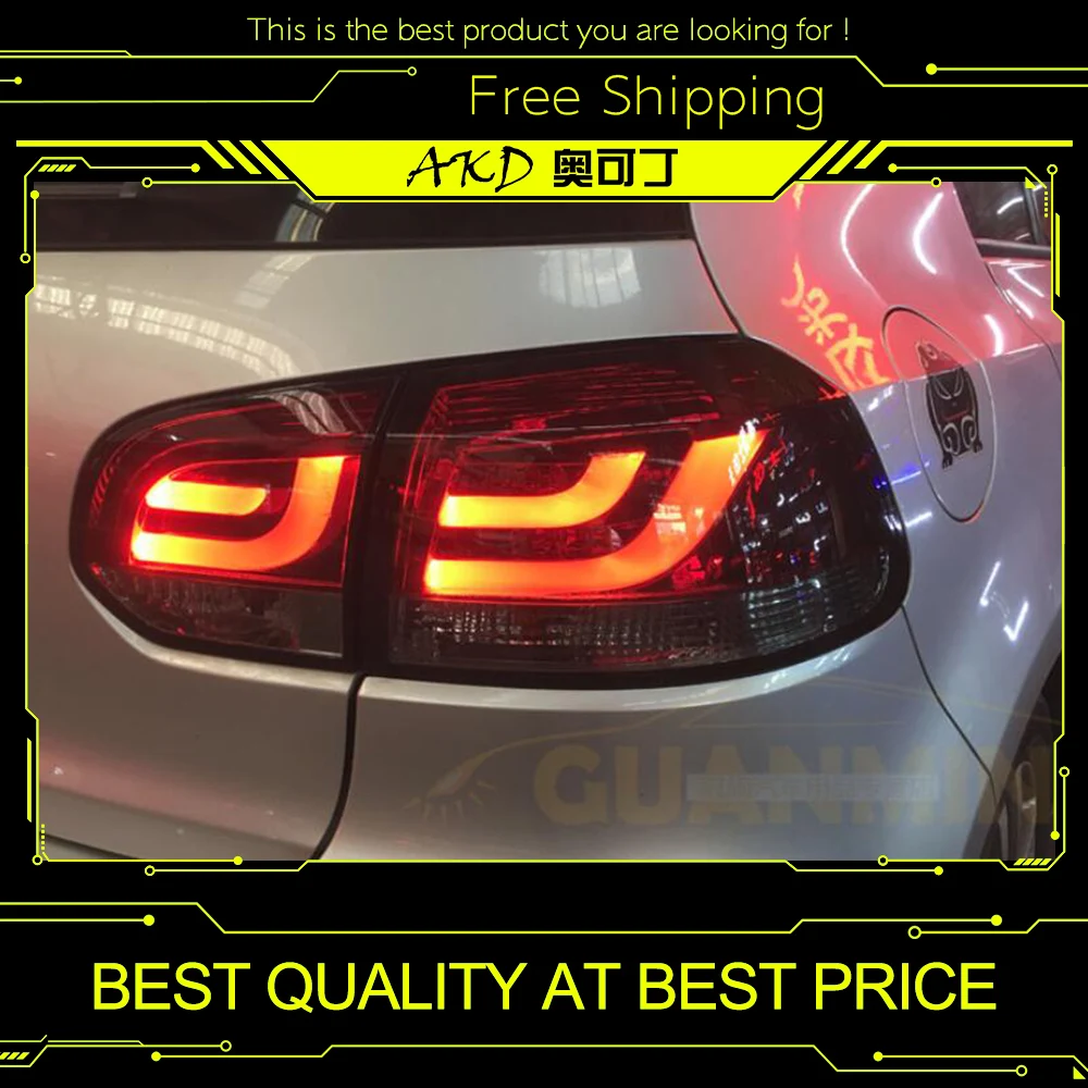 AKD автомобильный Стайлинг для VW Golf 6 задний светильник s 2009-2012 Golf 6 R светодиодный задний светильник Golf6 задний фонарь светодиодный DRL+ тормоз+ Парк+ сигнал