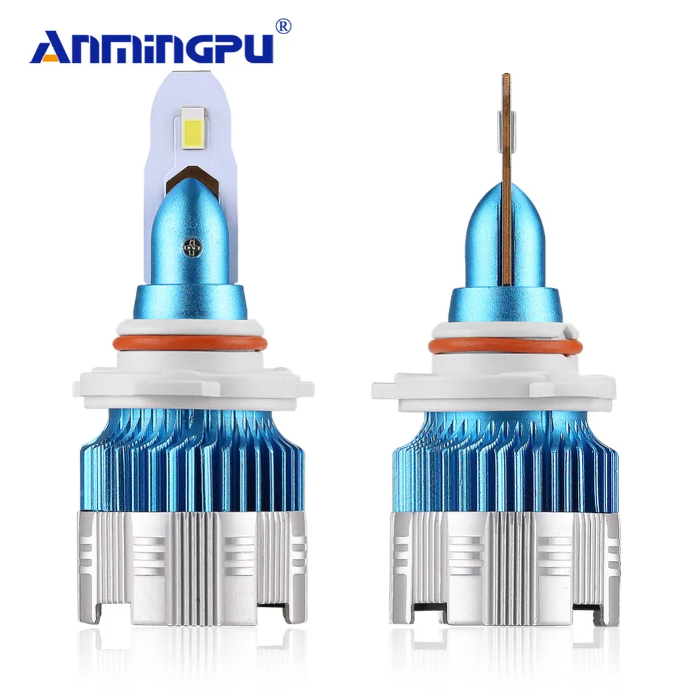 Anmingpu 2x Mi2 9005 9006 светодиодный лампы для передних фар H4 светодиодный H7 H1 H3 6000 К 50 Вт 8000LM 9005/HB3 9006/HB4 H8 H9 H11 Автомобильная Противо-Туманная фара 12V