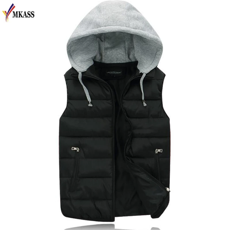 Жилет мужской с капюшоном на молнии х/б|hooded vest men|sleeveless jacketfashion men |