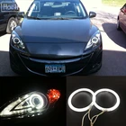 HochiTech для mazda 3 2010-2014 Ультра яркий дневной свет DRL CCFL ангельские глазки Demon Eyes Kit теплый белый гало кольцо Бесплатная доставка