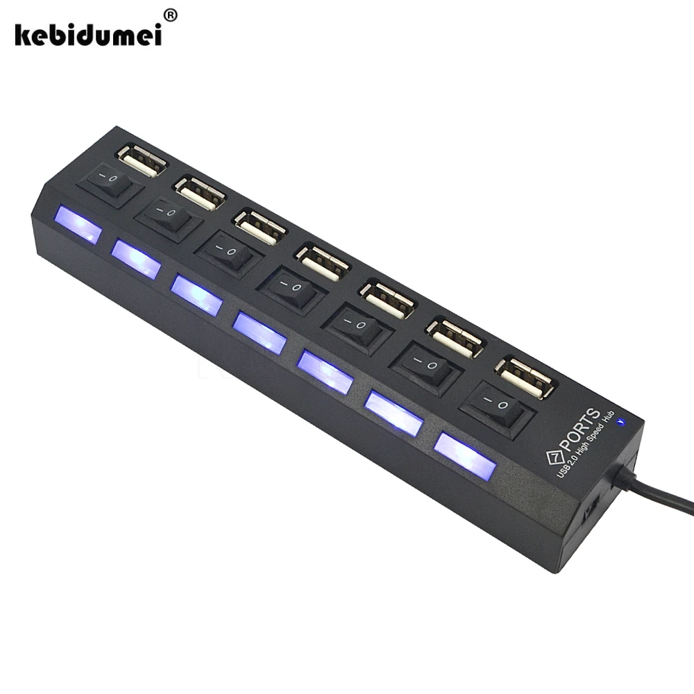 Высокоскоростной usb хаб 2 0 с несколькими 7 портами светодиодный концентратор порт