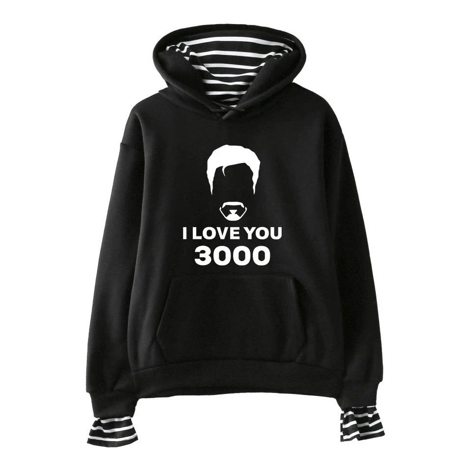 Толстовка с капюшоном и принтом I love you 3000 модный Удобный Повседневный комплект из
