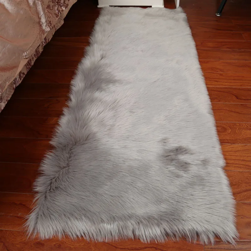 Light gray Черный, белый, синий, зеленый ковер из искусственного меха, круглый ковер, американский, русский, скандинавский, простой, простой, домашний декор, для помещений, серый - Цвет: Light gray