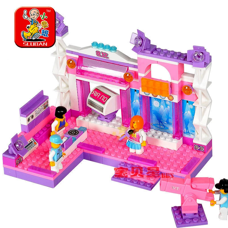 Sluban M38-B0252 176pcs eductional plastic Building Block Sets Girl Dream Lighting Stage Car children toys Christmas Gifts | Игрушки и