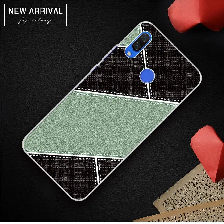 For Huawei Nova 3i Silicone Imitation Leather Geometric figure Case Y9 2018 Coque |