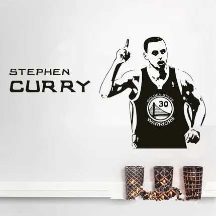 

Free shipping diy wallpaper Basketball superstar Stephen Curry wall stickers Home Decoration home mural stickers