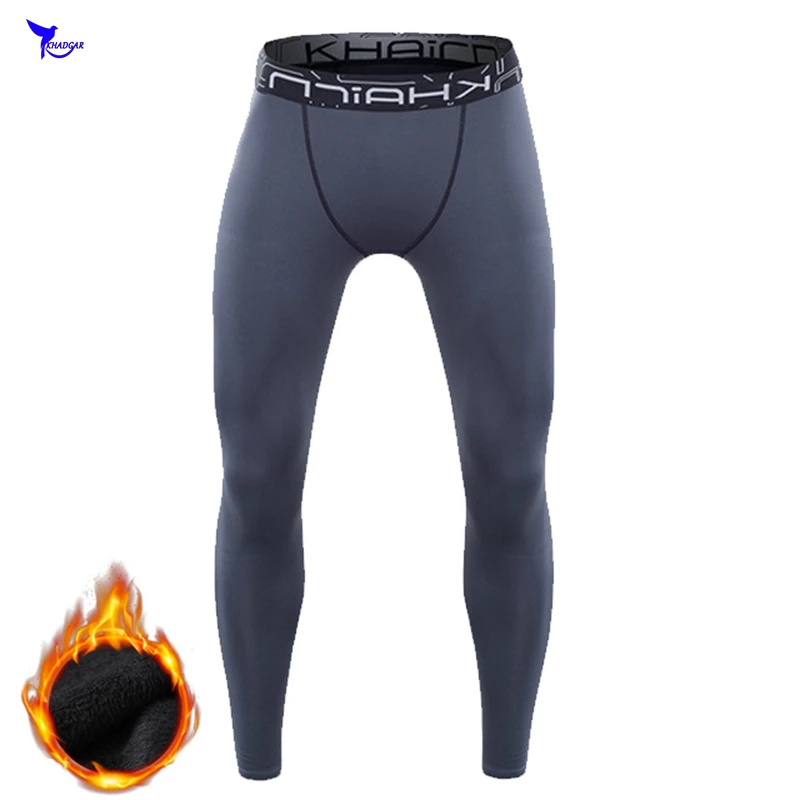Fleece Lined Thermal Compression Running Pants Mens Spring Bodybuilding Jogging Leggings Sportswear Trousers Quick Dry Clothing | Спорт и