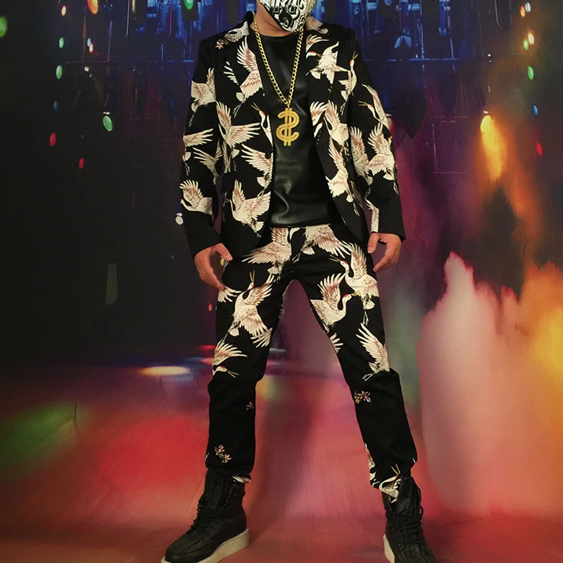 Мужские костюмы из 2 предметов (пиджак + брюки) мужской Модный повседневный костюм