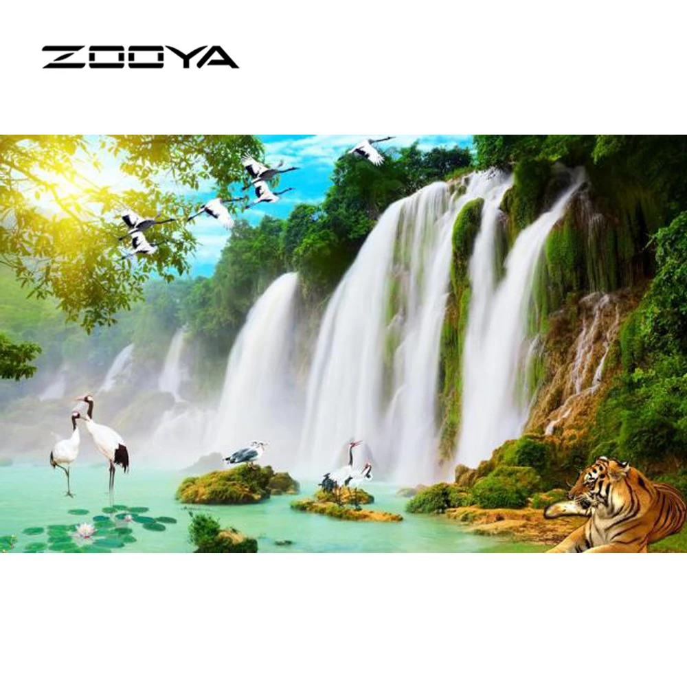 ZOOYA Алмазная картина живописный водопад полная Вышивка Узор стразы комплект