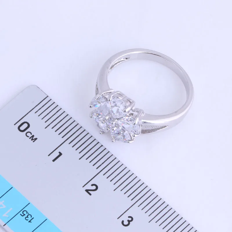 Монолог любви Вечный Белый кубический цирконий цветок серебряного цвета