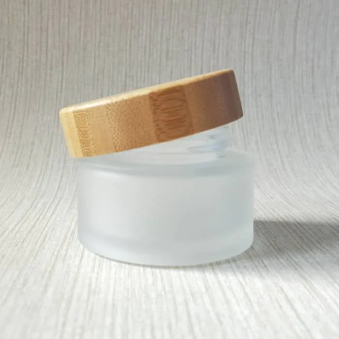 30g bamboo стеклянная баночка для косметики крема лица упаковки стеклянную банку с