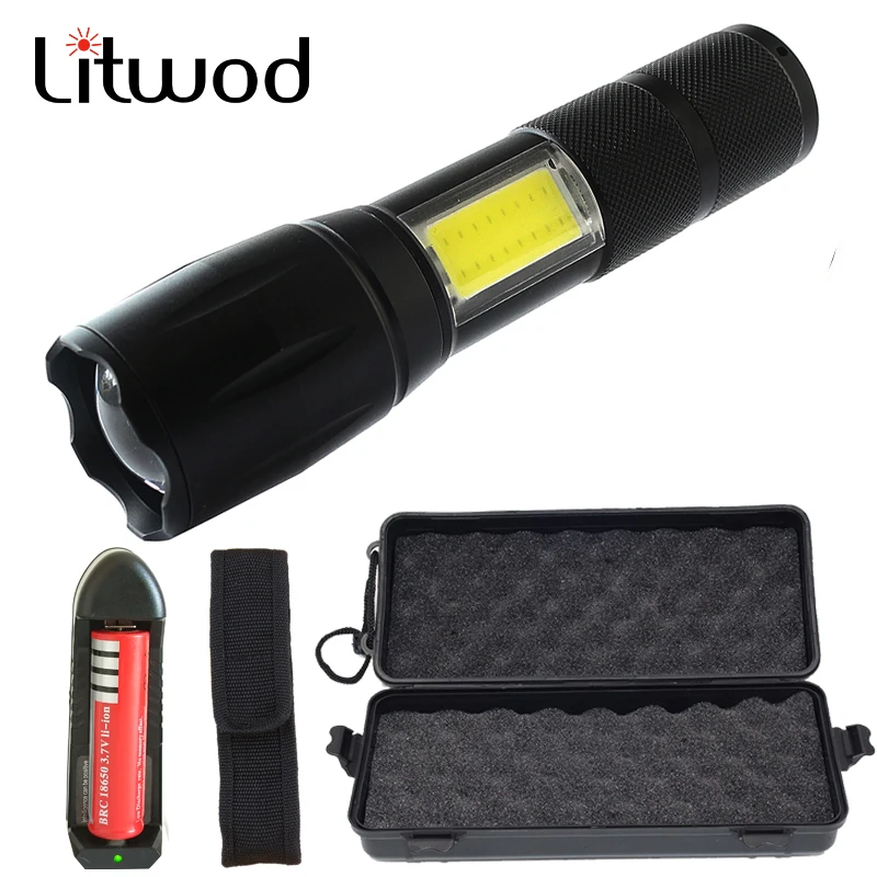 Litwod Z20A100C светодиодный фонарик XML-T6 + COB 5000LM фонарь Водонепроницаемый защитный 4