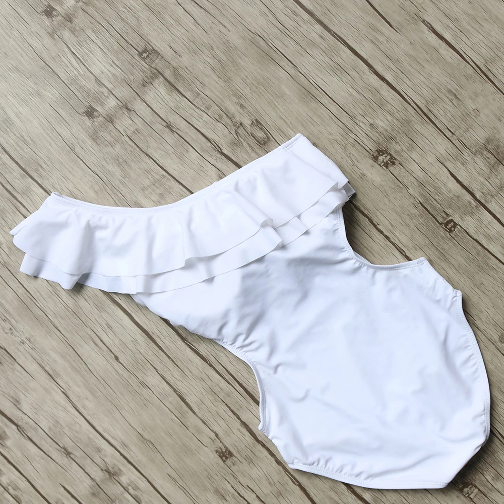 Боди Для женщин Твердые комбинезон для одно плечо Playsuit женский белый Цвет