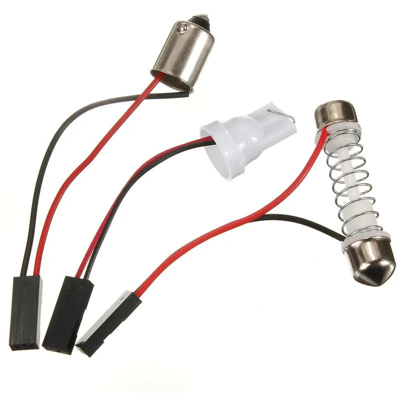 Светодиодная панель для салона автомобиля белая 24 SMD T 10 COB чип 28-40 мм фестон купол +