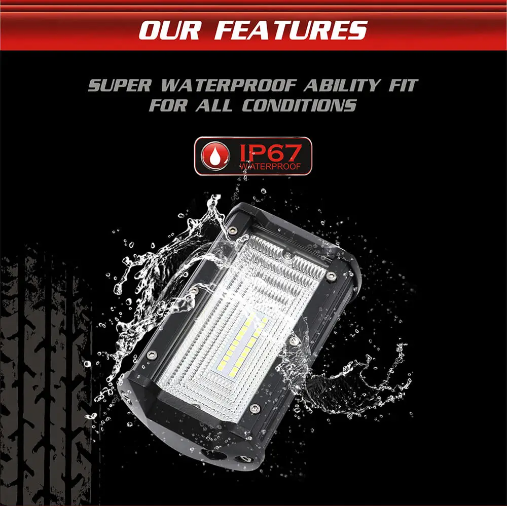 YIRAY 5 Inch 72W LED Work Light Bar Flood Wide for Driving Offroad Boat Car Tractor Truck 4x4 SUV Jeep ATV 12V 24V 5&quot | Автомобили и