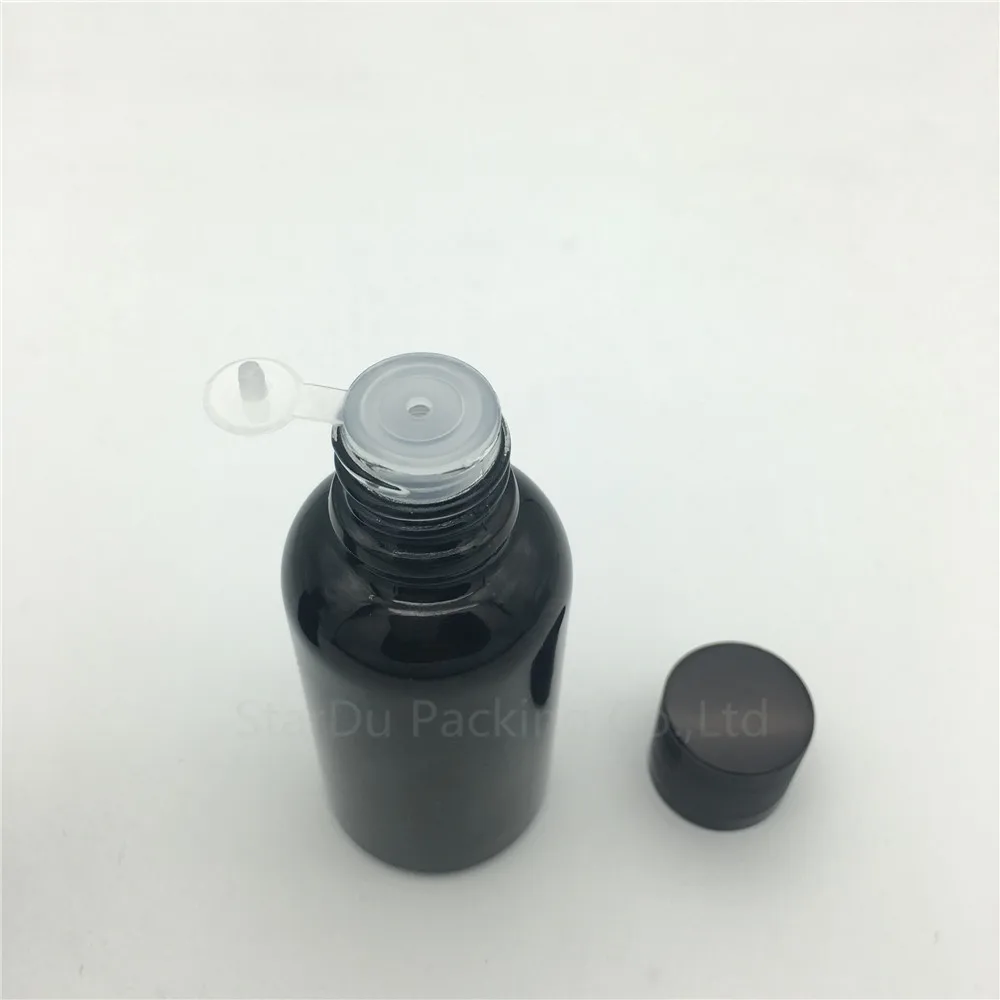

500pcs 30ML Black Glass Bottle Serum Container 30CC Vials Essential Oil Bottle With Black Screw Cap Perfume Bottles