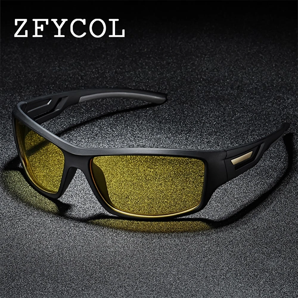 ZFYCOL New Brand Fashion Polarized Sunglasses Men TR90 Frame Travel Night Vision Sun Glasses For Male Driving Golfing Eyewear | Аксессуары