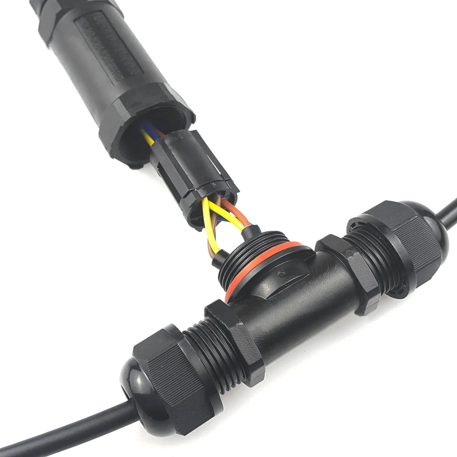 IP68 Waterproof connector T Shape Junction Box Connector 3 Pin 450V Cable Wire Sleeve for earth Ø 1.0-2.5 mm² | Обустройство дома