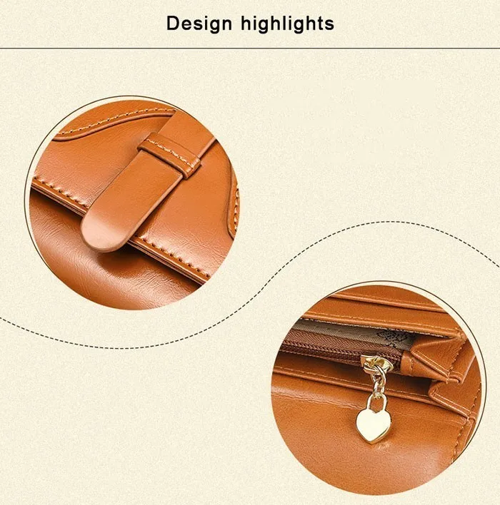 NewTri Fold Genuine Leather Women Wallet Short Luxury Brand Zipper Wallet Ladies Small Coin Purse Card Holder Oil Wallet