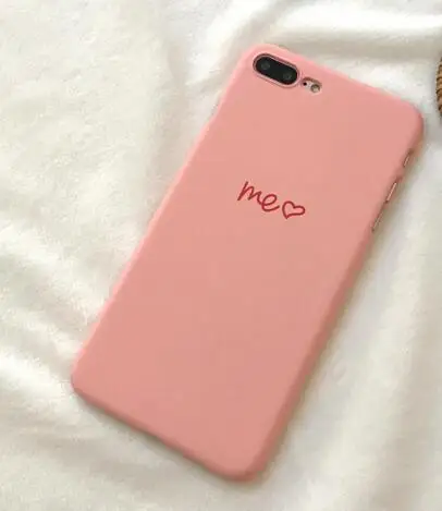 MYSUN Pink Me Black You love Heart shape Lovers PC жесткий чехол для телефона Fundas Coque для iphone 6 S 7 7Plus 6 S 6Plus 8 8Plus X - Цвет: ha142