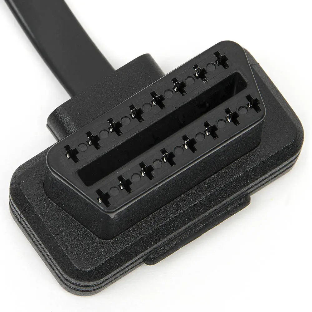 30 см автомобильный плоский тонкий мужской кабель OBD 2 16 Pin OBD2 штекер к женскому
