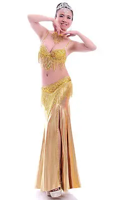 Костюм для танца живота комплект из 4 предметов: бюстгальтер ремень юбка и