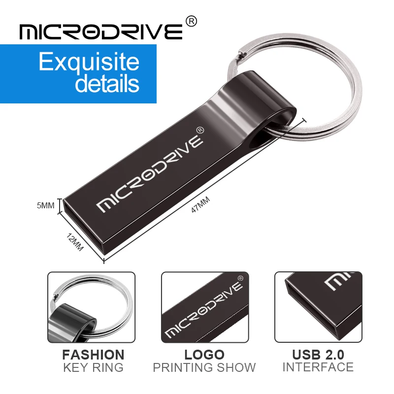 USB 2 0 металлический флеш накопитель 32 Гб 64 16 ГБ 8 внешняя карта памяти с кольцом для