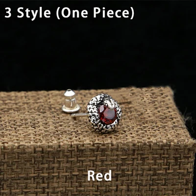 3 Style One Piece Креативная женская серьга в стиле хип-хоп, 4 стиля, Настоящее серебро, 925 пробы, хорошее ювелирное изделие для женщин и мужчин, серьги-гвоздики с мозаичным камнем E04 - Цвет камня: 3 Style One Piece